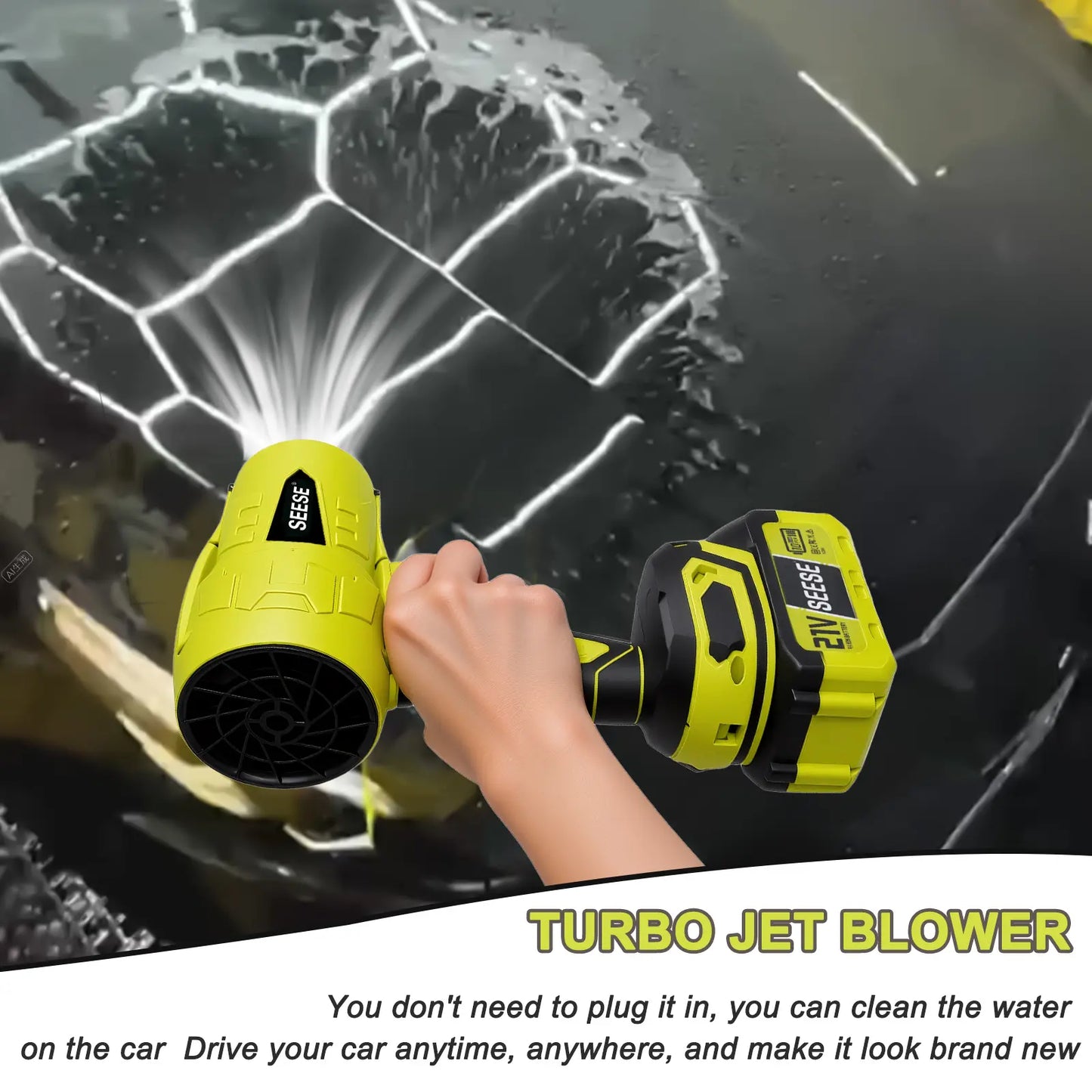 【Dealsforyoudays】Seese Turbo Jet Blower,Leaf Blower, Violent Turbo Fan, Pure Copper Motor,Car Drying after Wash, Handheld Snow Blower,Cordless Turbo Power Air Duster,Home Improve,Garden Mainte Holiday Gifts